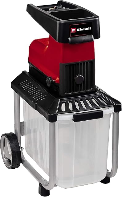Biotriturador silencioso de rodillo Einhell GC-RS 60 CB con caja de recogida transparente de 60 litros