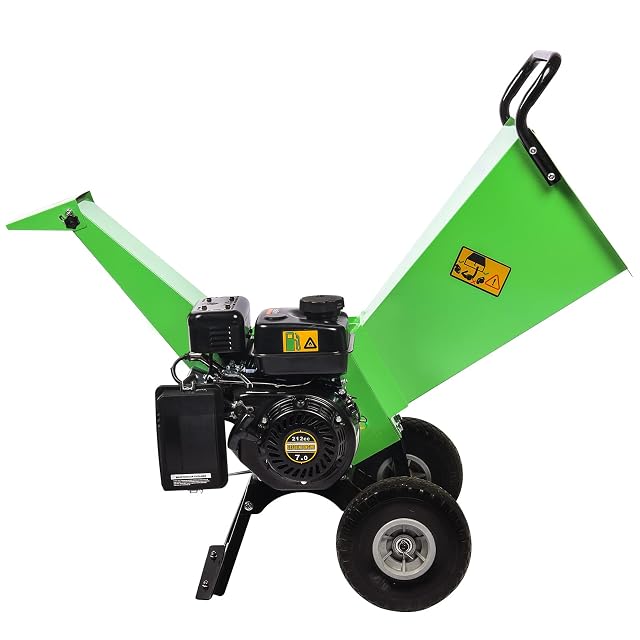 Biotriturador de madera de gasolina GARDENBEAUT R30 con rodillo de corte y motor de 212 cc