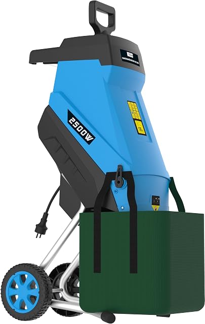 Biotriturador de jardín eléctrico Güde GH 2501 con bolsa de recogida de 45 litros