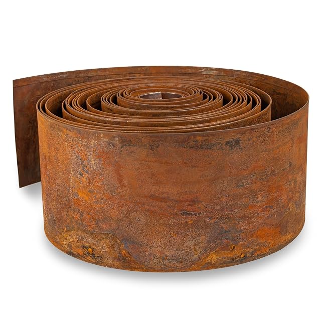 Rollo de borde de césped de acero Corten prepatinado