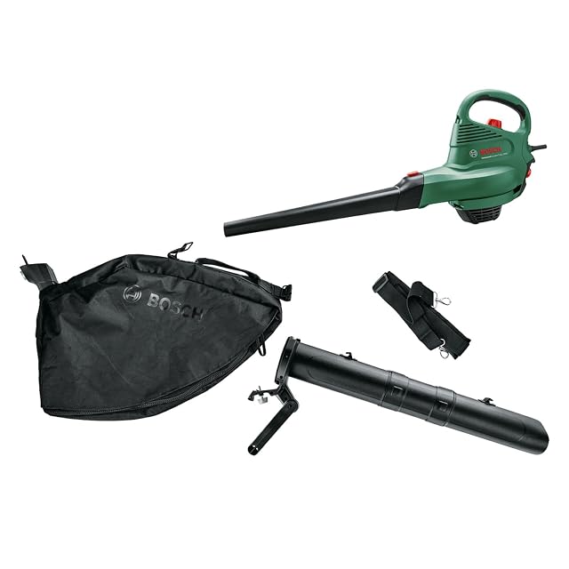 Soplador y aspirador de hojas con cable Bosch UniversalGardenTidy 3000 con correa de hombro