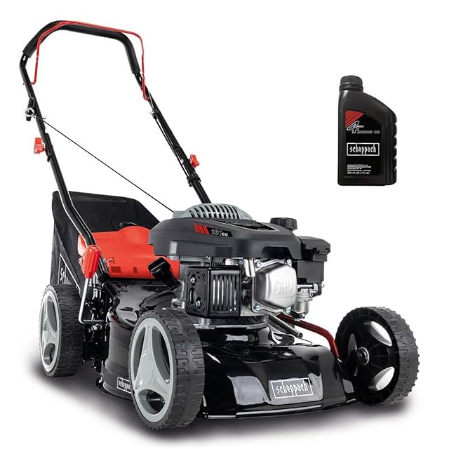 Cortacésped de gasolina Scheppach RM420 con chasis de 42 cm y caja de hierba de 45 litros
