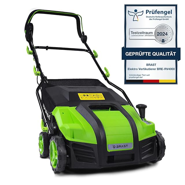 Escarificador eléctrico BRAST con 40 cm de anchura de trabajo y bolsa de recogida de 55 litros