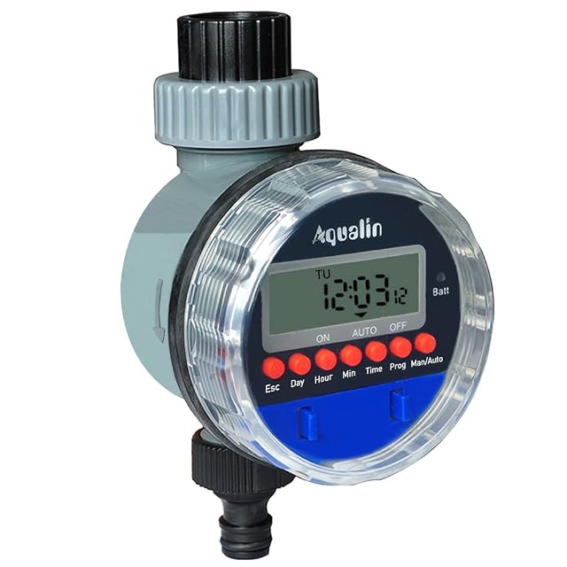 Programador de riego Aqualin YL21026 con pantalla LCD y rosca de grifo de tres cuartos de pulgada