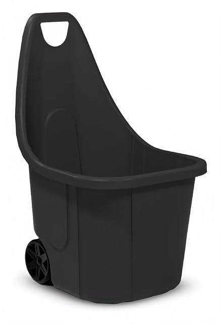 Carretilla de jardín pequeña de plástico negro